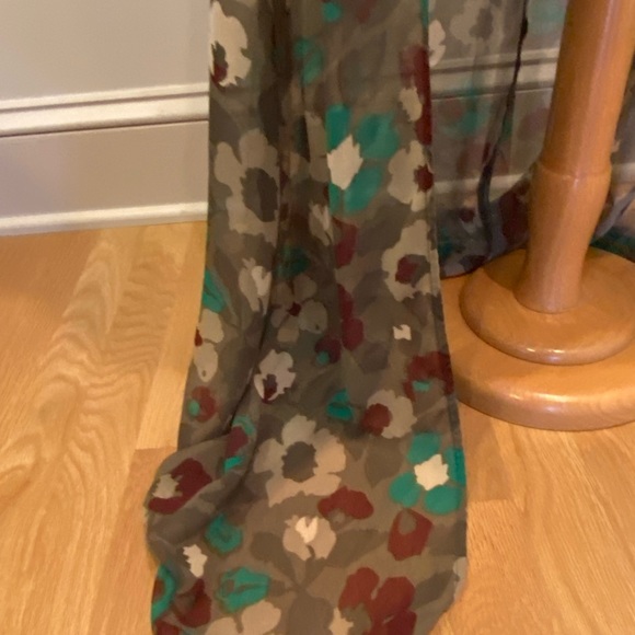 L’Amour High/Low Skirt Shirt In Front Long in Back Olive Green Print Womens L - Picture 9 of 13